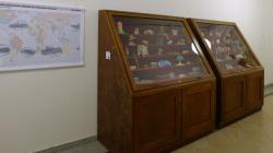 The installation is displayed in an old, antique showcase Museo Mundial_CZ_Gifts_1