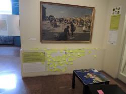 Visitors have the chance to stick on the wall suggestions on shops or websites offering fair trade products Museo Mundial_HU_Trade_3