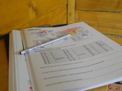 A worksheet encourages visitors to try out for themselves “learning to write” in four different alphabets Worksheet_Education